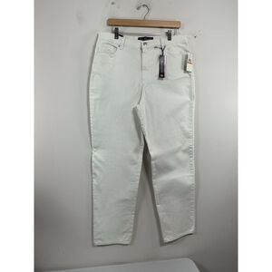 Womans Gloria Vanderbilit Amanda Slimming Jeans 16 White Tapered Leg NWT